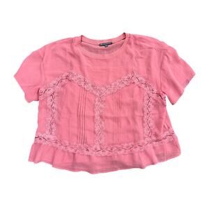 Adrianna Papell Pink Top Sheer with Tank Womens M